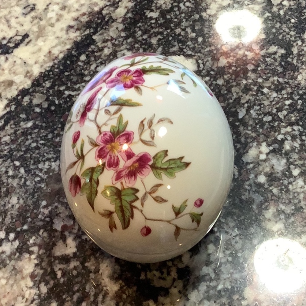 Vintage Limoges Egg Shaped Porcelain Trinket